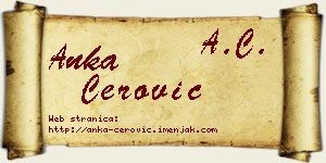 Anka Cerović vizit kartica